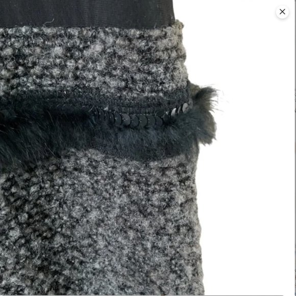 Joseph RIBKOFF Black Stretch Body Dress Drop Waist Boucle Skirt and Sleeves Sz 8 - Picture 8 of 9